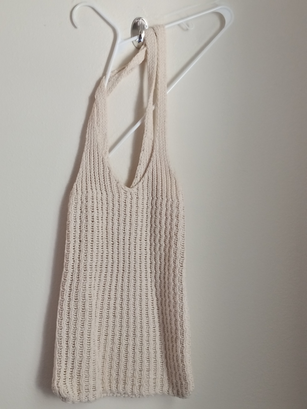 Unbranded Knit Shoulder Bag Cream Lightweight Purse Casual Versatile